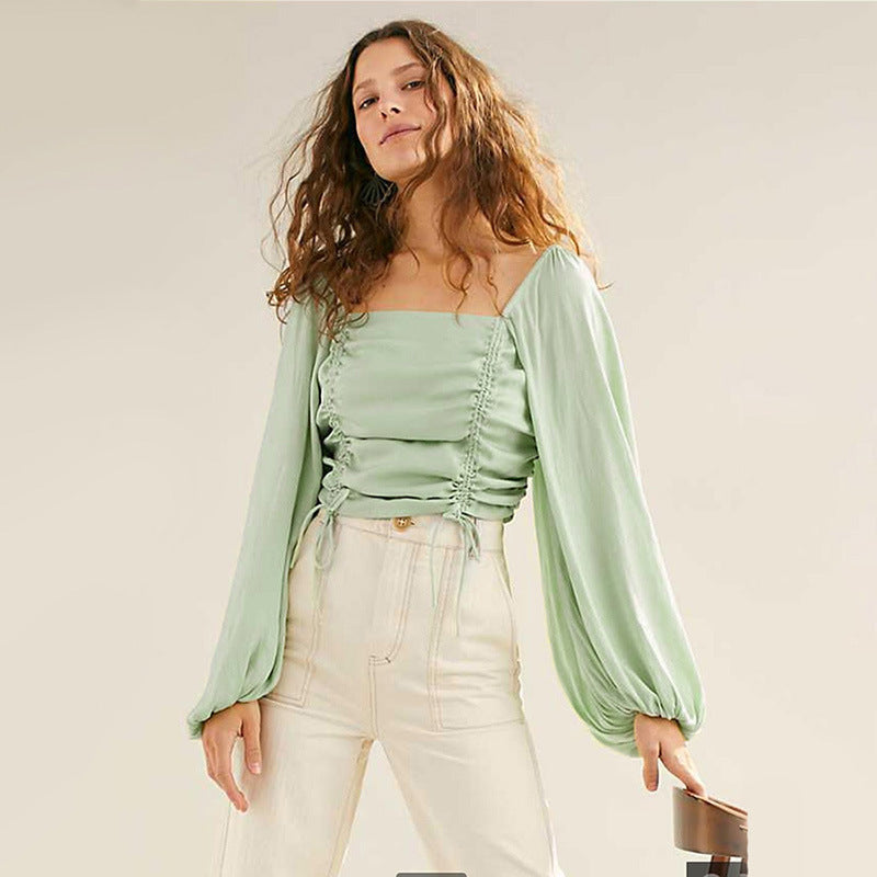 Sage Pleated Blouse