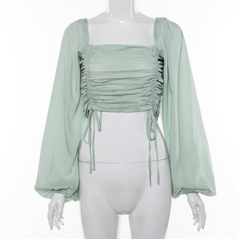 Sage Pleated Blouse