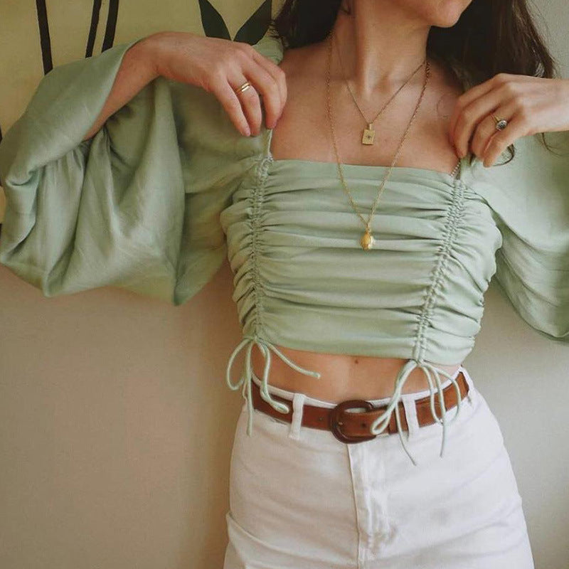 Sage Pleated Blouse