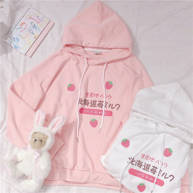 Strawberry girl heart hoodie