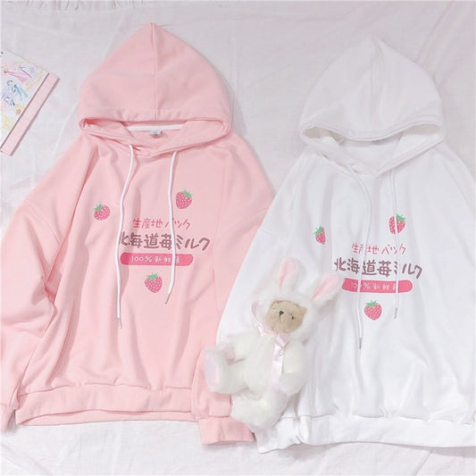 Strawberry girl heart hoodie