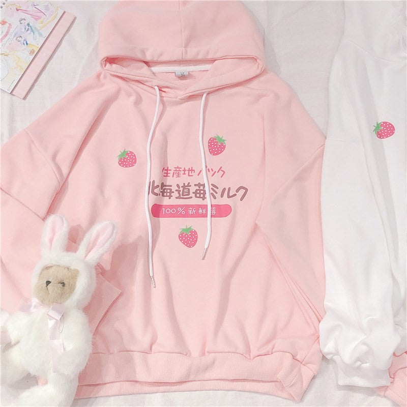 Strawberry girl heart hoodie