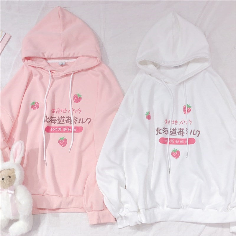 Strawberry girl heart hoodie