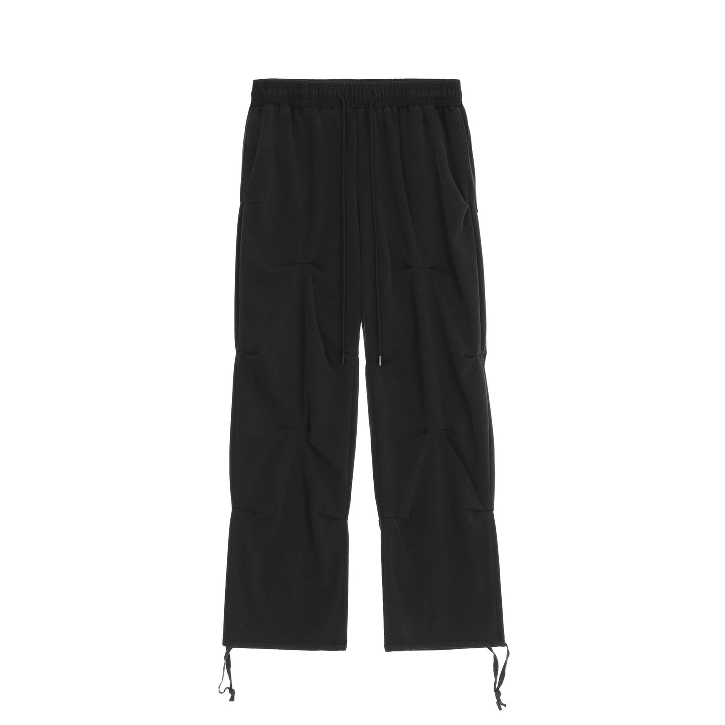 Black Pleated Drawstring Pants